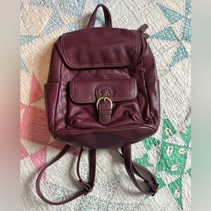 Wilsons Leather Burgundy Leather Mini Backpack Purse